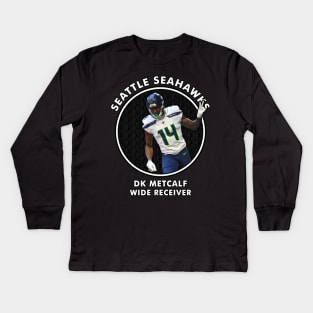 Dk Metcalf - Wr - Seattle Seahawks Kids Long Sleeve T-Shirt